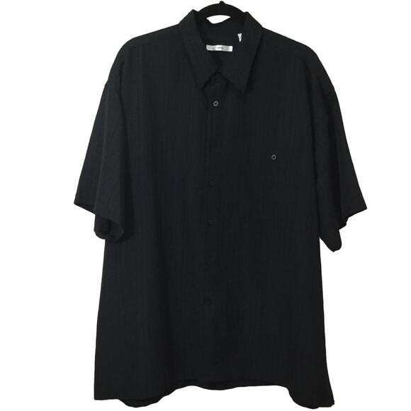 Moda Campia Men's Black Button Down Short Sleeve Shirt Size XXL - Picture 1 of 9